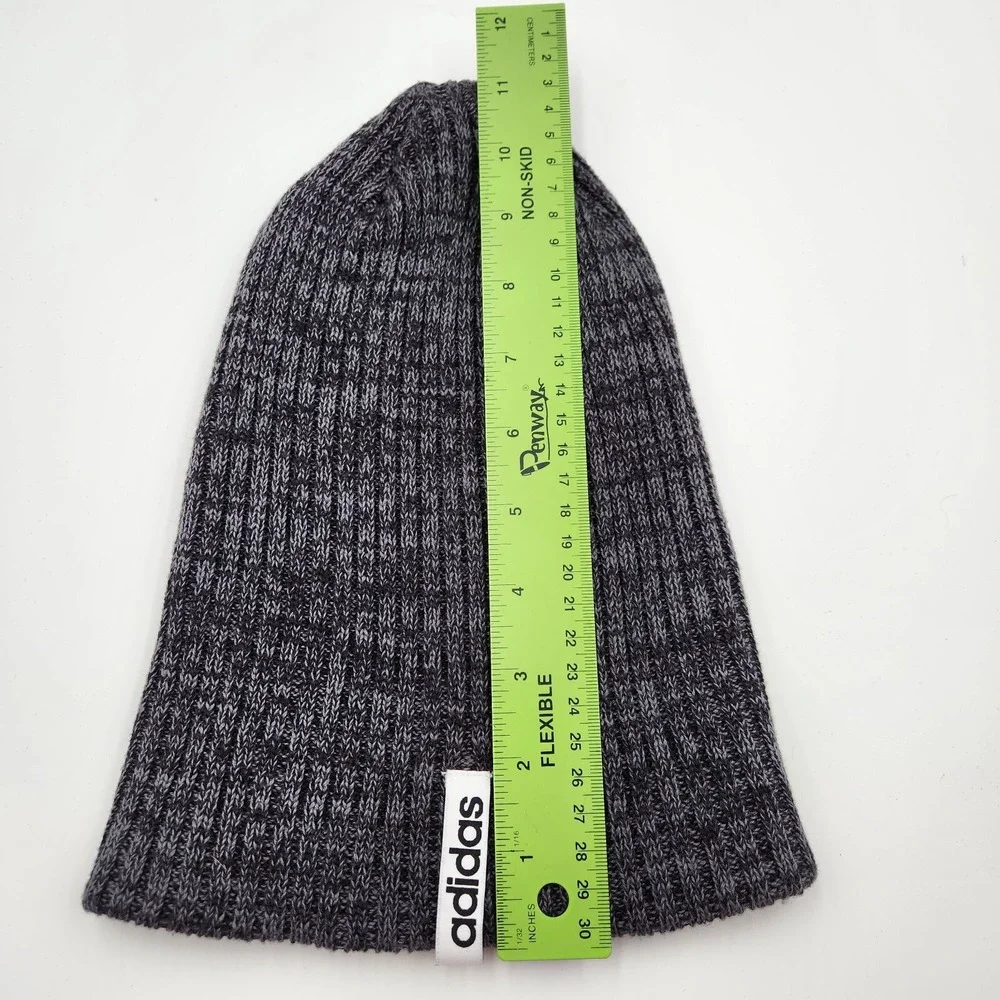 Adidas Beanie Cap Men's OSFW Heather Gray‎ Cotton Knitted Logo Cuffed Winter